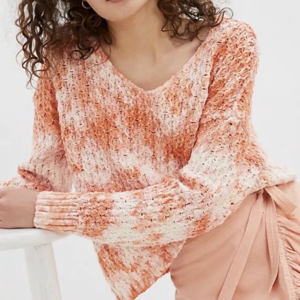 NWT Pilcro Christian Coral Knit Sweater Anthro XL - Picture 1 of 3